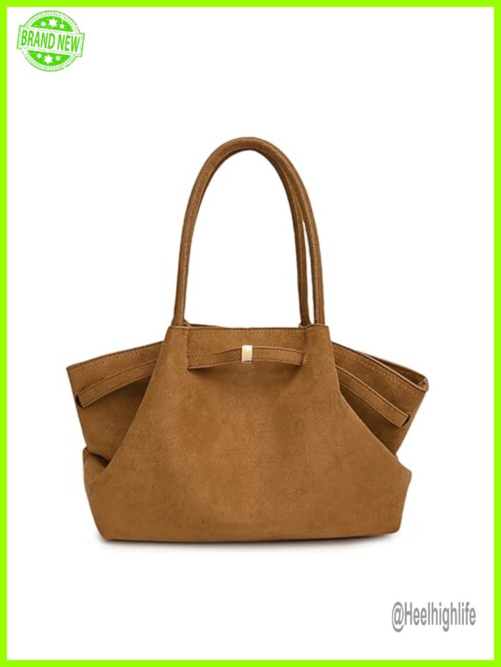 Faux Suede Tote Bag for Women Vintage Shoulder Hobo Purse Work Travel